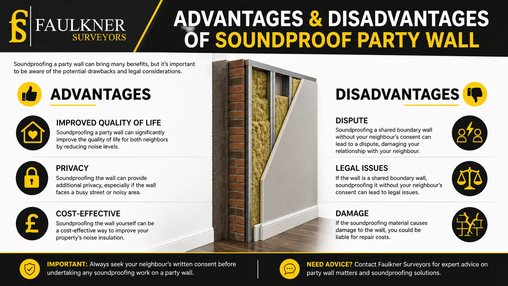 Can you soundproof a Party wall? 2 Advantages and Disadvantages of Soundproof Party Wall Farnham