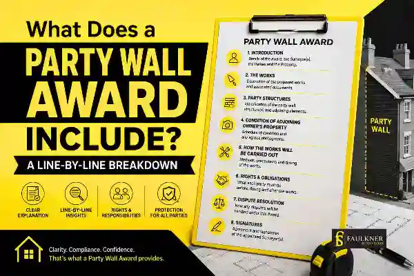 Party Wall Awards Explained Line-by-Line: What Property Owners and Neighbours Need to Know 1 What Does a Party Wall Award Include? A Line-by-Line Breakdown Farnham